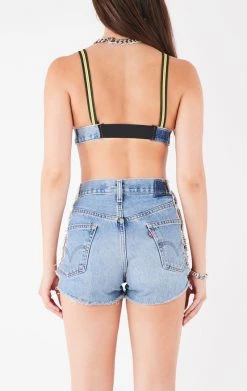 FURST OF A KIND VINTAGE JERSEY AND DENIM BRA TOP VINTAGE NFL 9 FURST OF A KIND VINTAGE JERSEY AND DENIM BRA TOP VINTAGE NFL