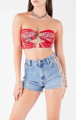 FURST OF A KIND VINTAGE CUT OUT WATERFALL CHAIN TUBE TOP VINTAGE CHAINS