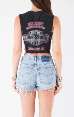 FURST OF A KIND VINTAGE CHAINS VINTAGE CHAIN SIDE SLEEVELESS CROPPED TEE