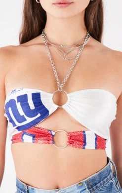 FURST OF A KIND VINTAGE JERSEY CUT OUT CHAIN HALTER TOP VINTAGE CHAINS
