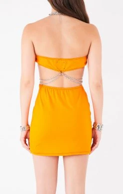 FURST OF A KIND VINTAGE CHAINS VINTAGE CUT OUT CHAIN HALTER DRESS