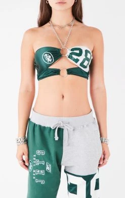 FURST OF A KIND VINTAGE JERSEY CUT OUT CHAIN HALTER TOP