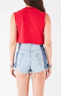 FURST OF A KIND VINTAGE CHAINS VINTAGE CHAIN LACE UP SLEEVELESS TEE