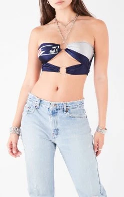 FURST OF A KIND VINTAGE JERSEY CUT OUT CHAIN HALTER TOP VINTAGE CHAINS