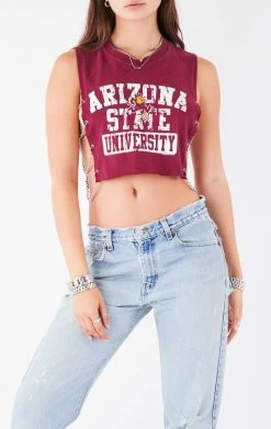 FURST OF A KIND VINTAGE CHAIN SIDE SLEEVELESS CROPPED TEE