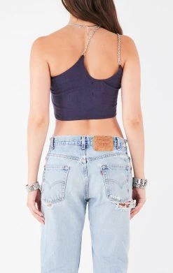 FURST OF A KIND VINTAGE ONE SHOULDER DOUBLE CHAIN STRAP TANK