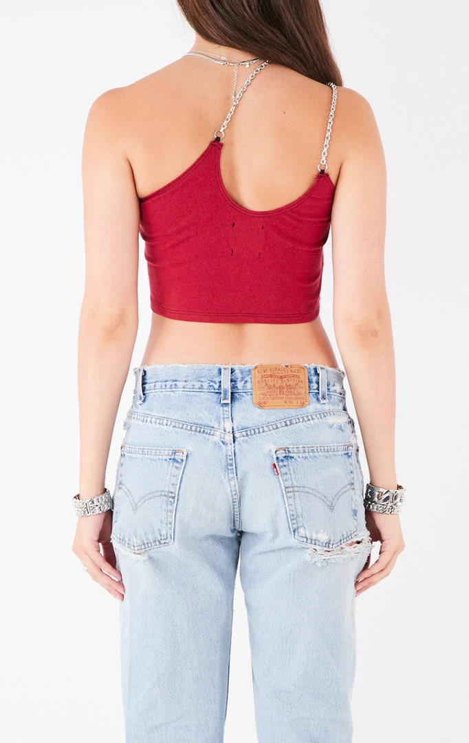 FURST OF A KIND VINTAGE ONE SHOULDER DOUBLE CHAIN STRAP TANK VINTAGE CHAINS 5 FURST OF A KIND VINTAGE ONE SHOULDER DOUBLE CHAIN STRAP TANK VINTAGE CHAINS