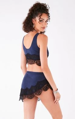 FURST OF A KIND VINTAGE LACE TRIM TANK AND SKIRT SET