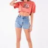 FURST OF A KIND VINTAGE MULTI STUD CROPPED TEE FESTIVAL