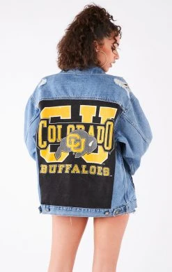 FURST OF A KIND VINTAGE GRAPHIC BACK INSERT DENIM JACKET