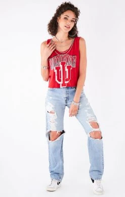 FURST OF A KIND VINTAGE CHAIN OVERLAY CUTOUT BACK SLEEVELESS TEE VINTAGE CHAINS