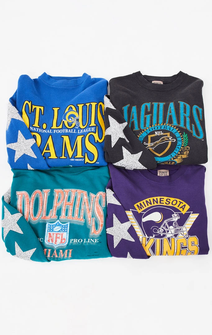 FURST OF A KIND VINTAGE NFL VINTAGE SILVER STAR PATCH SWEATSHIRT 3 FURST OF A KIND VINTAGE NFL VINTAGE SILVER STAR PATCH SWEATSHIRT