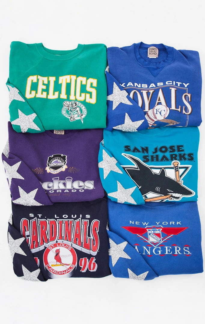 FURST OF A KIND VINTAGE SILVER STAR PATCH SWEATSHIRT VINTAGE SPORTS 3 FURST OF A KIND VINTAGE SILVER STAR PATCH SWEATSHIRT VINTAGE SPORTS