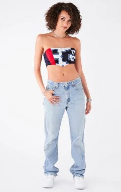 FURST OF A KIND VINTAGE SPLICED JERSEY CORSET TUBE TOP VINTAGE NFL