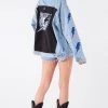 FURST OF A KIND VINTAGE GRAPHIC BACK INSERT LIGHTNING BOLT DENIM JACKET