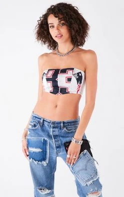 FURST OF A KIND VINTAGE SPLICED JERSEY CORSET TUBE TOP