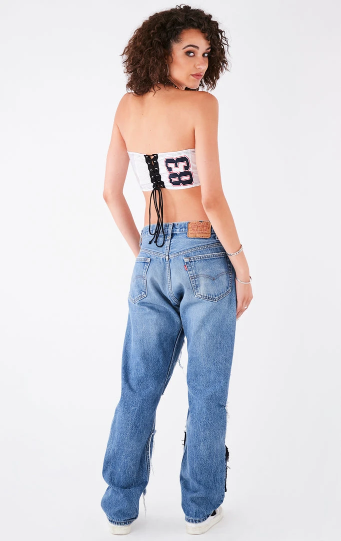 FURST OF A KIND VINTAGE SPLICED JERSEY CORSET TUBE TOP 5 FURST OF A KIND VINTAGE SPLICED JERSEY CORSET TUBE TOP