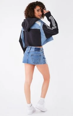 FURST OF A KIND VINTAGE DENIM JACKETS VINTAGE BRANDED SPLICED DENIM JACKET