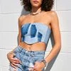 FURST OF A KIND VINTAGE DENIM CORSET TUBE TOP FESTIVAL