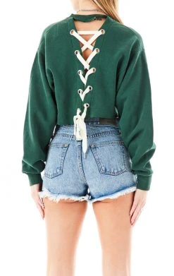 FURST OF A KIND SALE VINTAGE LACE UP BACK SWEATSHIRT