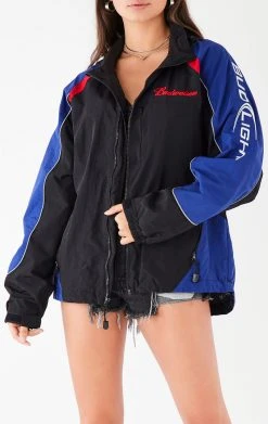 FURST OF A KIND VINTAGE DRINKS VINTAGE ZIP UP WINDBREAKER JACKET