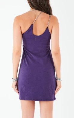 FURST OF A KIND VINTAGE CHAINS VINTAGE ONE SHOULDER DOUBLE CHAIN STRAP DRESS