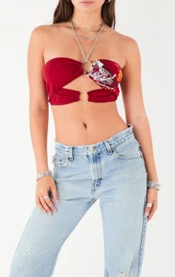FURST OF A KIND VINTAGE CUT OUT CHAIN HALTER TOP