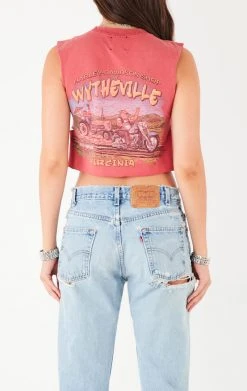 FURST OF A KIND VINTAGE CURVED SAFETY PIN CROPPED SLEEVELESS TEE VINTAGE PINS 7 FURST OF A KIND VINTAGE CURVED SAFETY PIN CROPPED SLEEVELESS TEE VINTAGE PINS