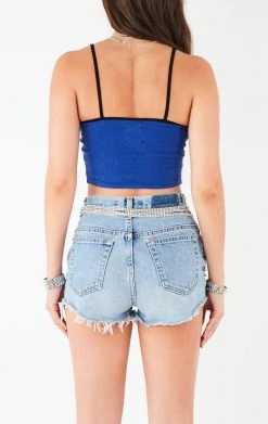 FURST OF A KIND VINTAGE RHINESTONE FRINGE TANK