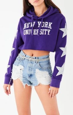 FURST OF A KIND VINTAGE STAR PATCH CROPPED HOODIE VINTAGE STARS