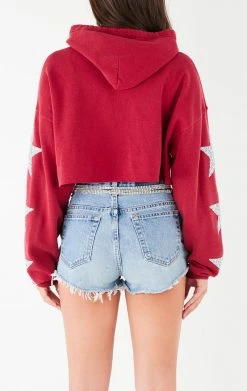 FURST OF A KIND VINTAGE STAR PATCH CROPPED HOODIE VINTAGE SPORTS