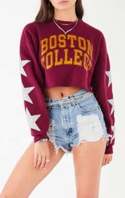 FURST OF A KIND VINTAGE STAR PATCH CROPPED SWEATSHIRT VINTAGE COLLEGE