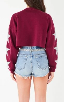 FURST OF A KIND VINTAGE STAR PATCH CROPPED SWEATSHIRT VINTAGE COLLEGE