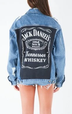 FURST OF A KIND VINTAGE GRAPHIC BACK INSERT DENIM JACKET VINTAGE DRINKS