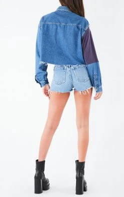 FURST OF A KIND VINTAGE PATCHWORK CROPPED CHAMBRAY VINTAGE NFL