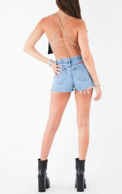 FURST OF A KIND VINTAGE HALTER NECK WATERFALL CHAIN BACK TOP VINTAGE CHAINS