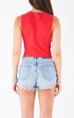 FURST OF A KIND VINTAGE CHAIN SIDE SLEEVELESS CROPPED TEE FESTIVAL 8 FURST OF A KIND VINTAGE CHAIN SIDE SLEEVELESS CROPPED TEE FESTIVAL