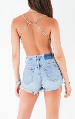 FURST OF A KIND VINTAGE CHAINS VINTAGE WATERFALL CHAIN BRA TOP