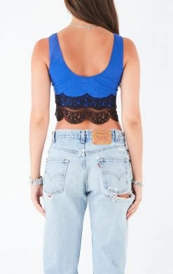 FURST OF A KIND VINTAGE LACE TRIM TANK VINTAGE COLLEGE