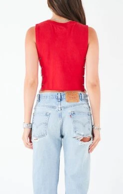 FURST OF A KIND FESTIVAL VINTAGE CHAIN SIDE SLEEVELESS CROPPED TEE