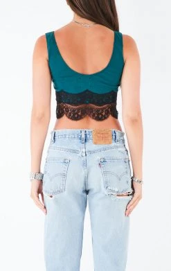 FURST OF A KIND VINTAGE LACE TRIM TANK