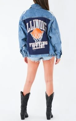 FURST OF A KIND VINTAGE GRAPHIC BACK INSERT DENIM JACKET VINTAGE DENIM JACKETS