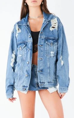 FURST OF A KIND VINTAGE GRAPHIC BACK INSERT DENIM JACKET VINTAGE DENIM JACKETS