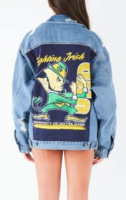 FURST OF A KIND VINTAGE GRAPHIC BACK INSERT DENIM JACKET VINTAGE DENIM JACKETS