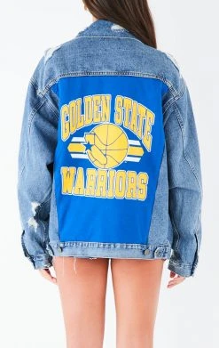 FURST OF A KIND VINTAGE GRAPHIC BACK INSERT DENIM JACKET VINTAGE DENIM JACKETS