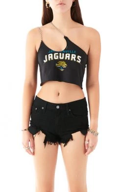 FURST OF A KIND VINTAGE ONE SHOULDER DOUBLE CHAIN STRAP TANK