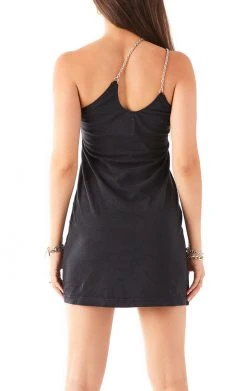 FURST OF A KIND VINTAGE DRESSES VINTAGE ONE SHOULDER DOUBLE CHAIN STRAP DRESS