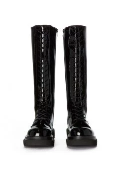 JEFFREY CAMPBELL DIABOL KNEE HIGH COMBAT BOOT SALE