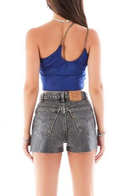 FURST OF A KIND VINTAGE JERSEY ONE SHOULDER DOUBLE CHAIN STRAP TANK VINTAGE NFL