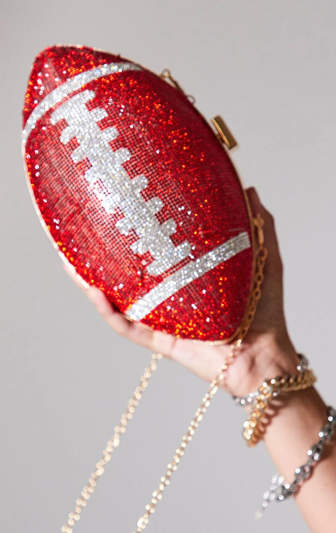 LOVE, MAR RHINESTONE FOOTBALL PURSE VINTAGE NFL 4 LOVE, MAR RHINESTONE FOOTBALL PURSE VINTAGE NFL